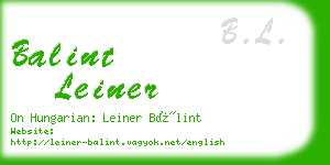 balint leiner business card